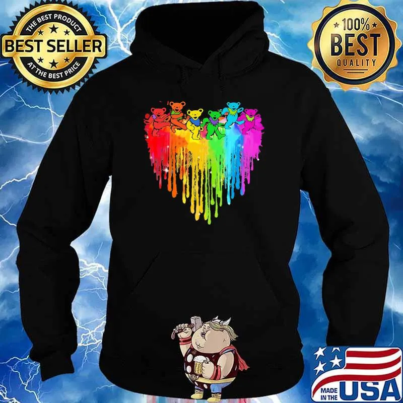 Love Dancing Bear Grateful dead watercolor Hoodie