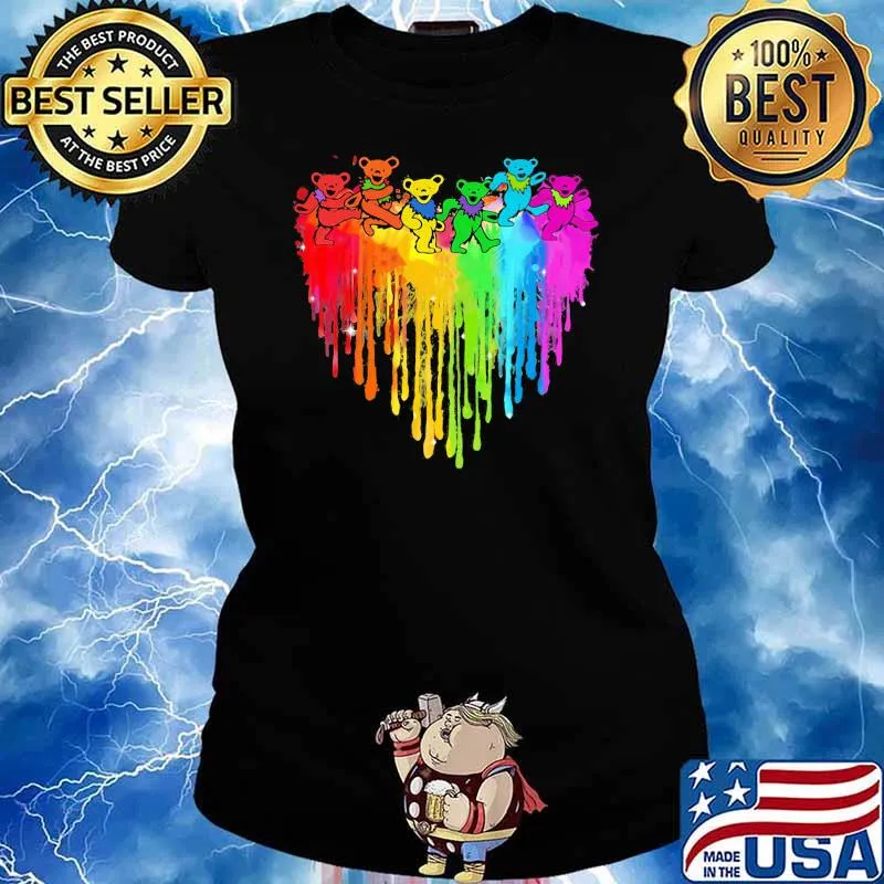 Love Dancing Bear Grateful dead watercolor Ladies tee