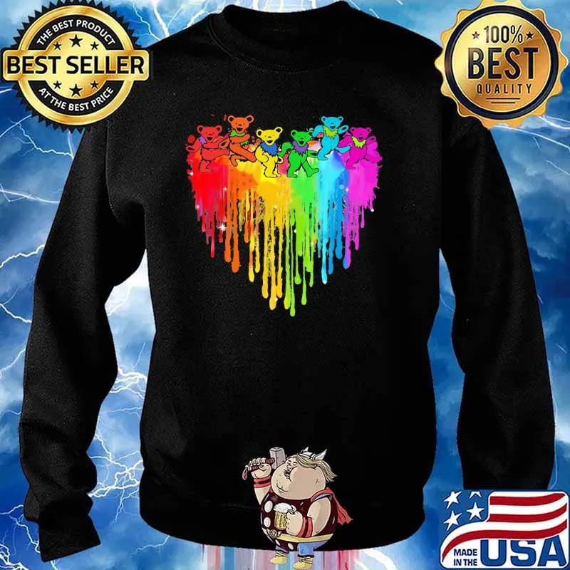 Love Dancing Bear Grateful dead watercolor Sweater