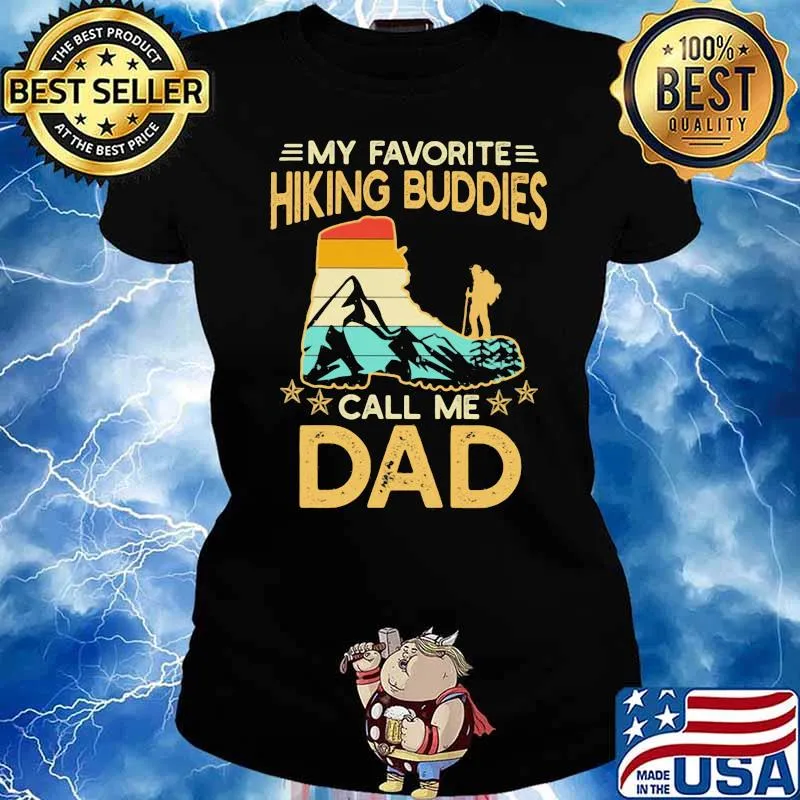 My Favorite Hiking Buddies Call Me Dad Foot Vintage Ladies tee
