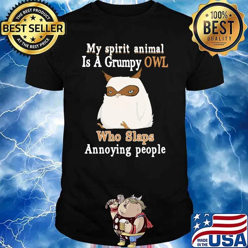 My Spirit animal Is a Grumpy Owl Who Slap Annoying People OWl Shirt