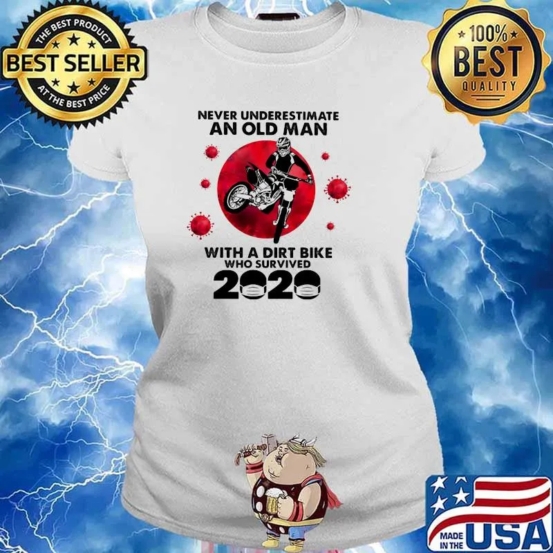 Never Underestimate An Old Man With A Dirt Bike Who Survived 2020 BLood Moon Shirt Ladies tee