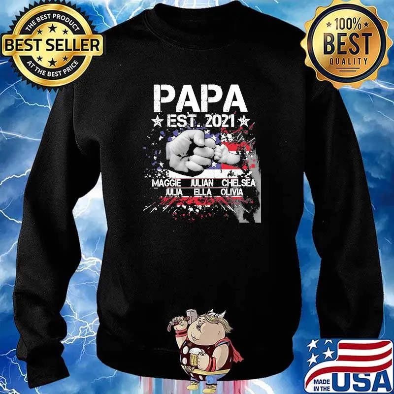 Papa EST 2021 Maggie Julian Chelsea American Flag Shirt Sweater