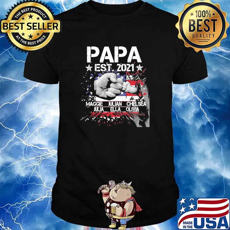 Papa EST 2021 Maggie Julian Chelsea American Flag Shirt