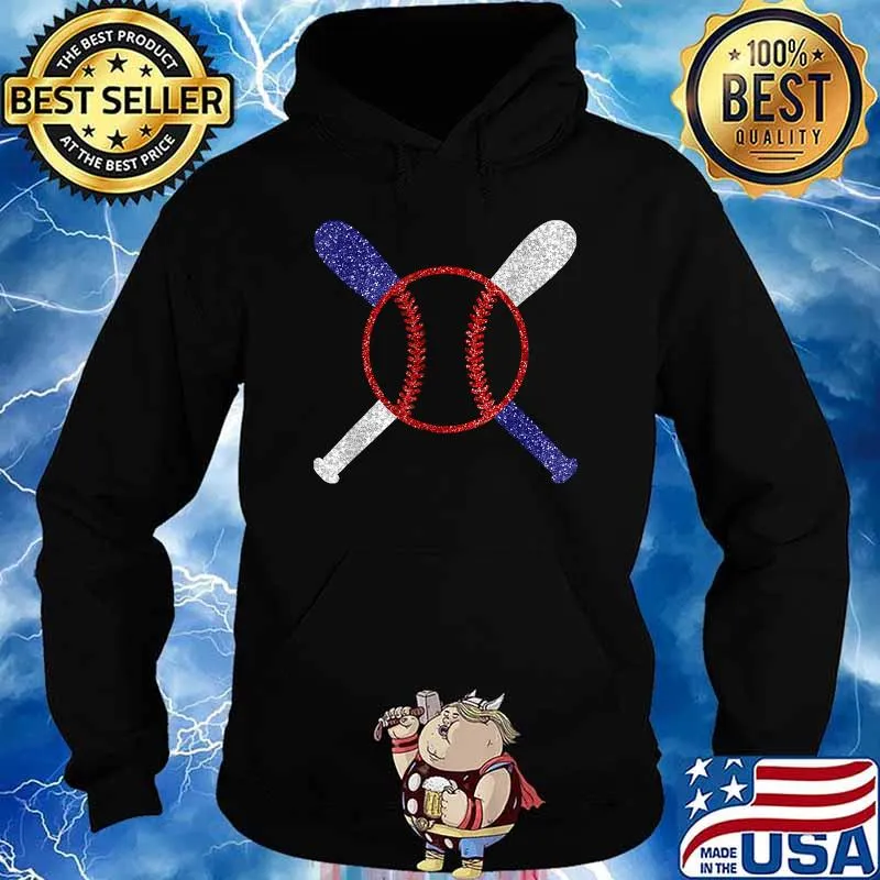 Patriotic Baseball Bling Stuff Memorial Day & 4th Of July Shirt Hoodie