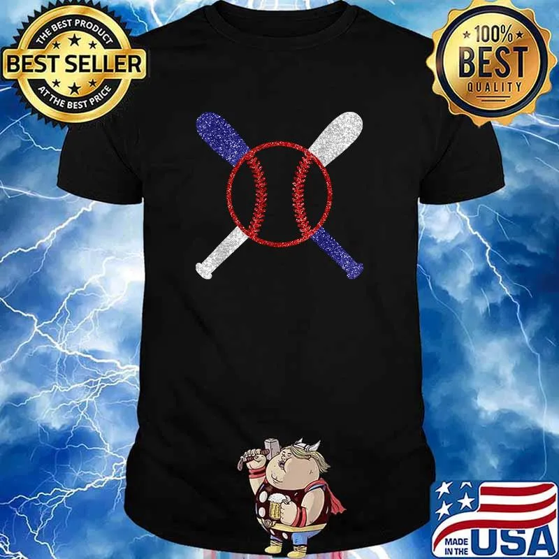Patriotic Baseball Bling Stuff Memorial Day & 4th Of July Shirt