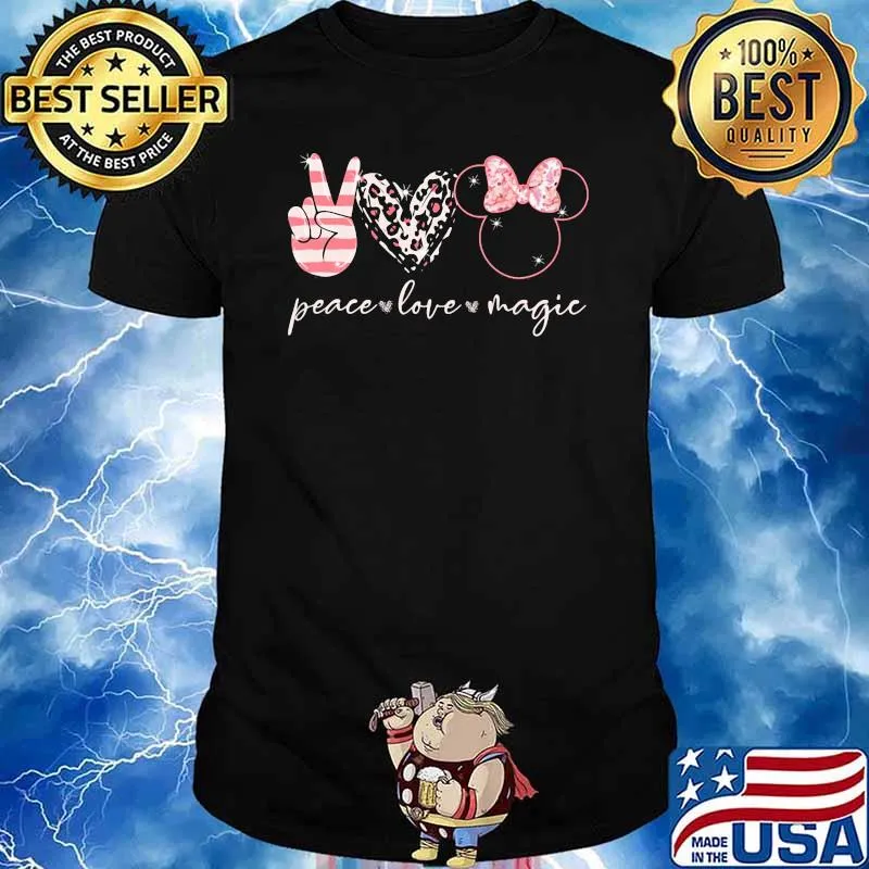 Peace love magic mouse disney leopard shirt