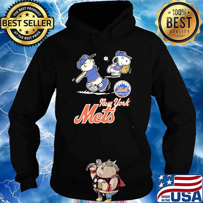 Peanuts playing football New York Mets Hoodie