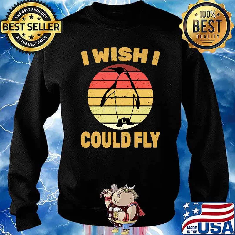 Penguin - Wish I Could Fly Veterinarian Zoo Animal Vintage Shirt Sweater