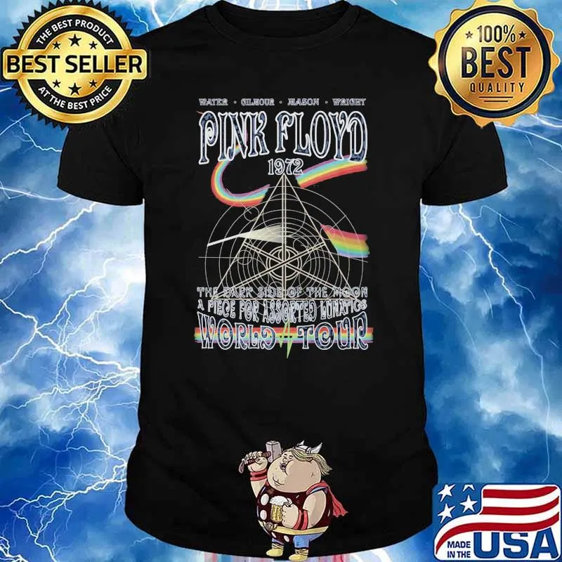 Pink Floyd 1972 the dark side of the moon a piece world tour rainbow shirt