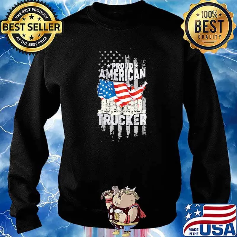 Proud American Trucker American Flag Shirt Sweater