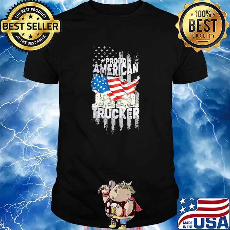 Proud American Trucker American Flag Shirt