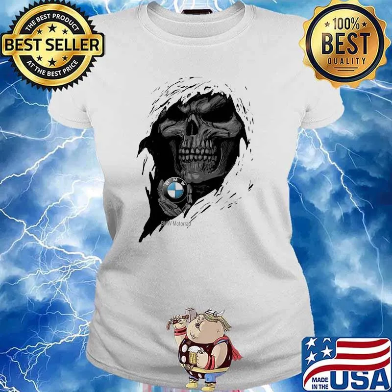 Skull with BMW motorrad logo Ladies tee