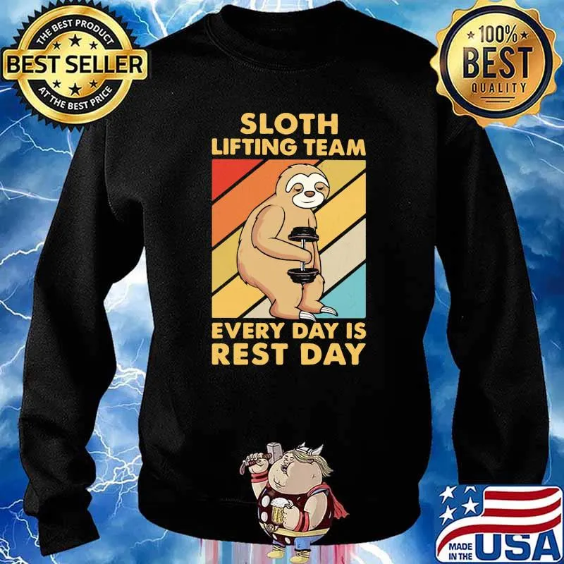 Sloth Lifting Team Every Day Is Rest Day Sloth Vintage Shirt Sweater