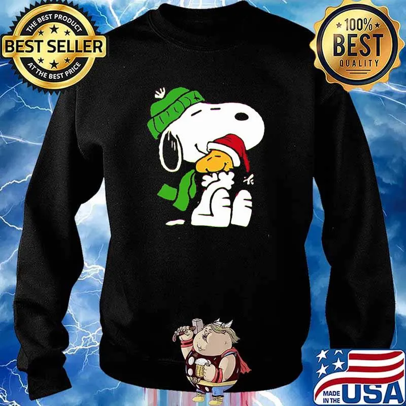 Snoopy hug woodstock merry xmas Sweater