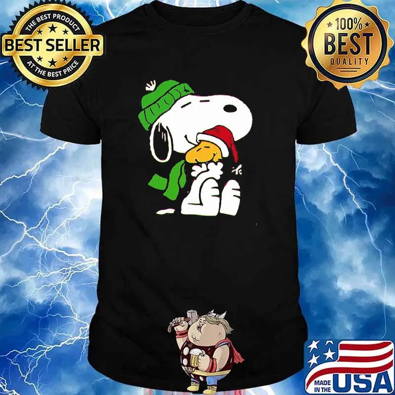Snoopy hug woodstock merry xmas shirt