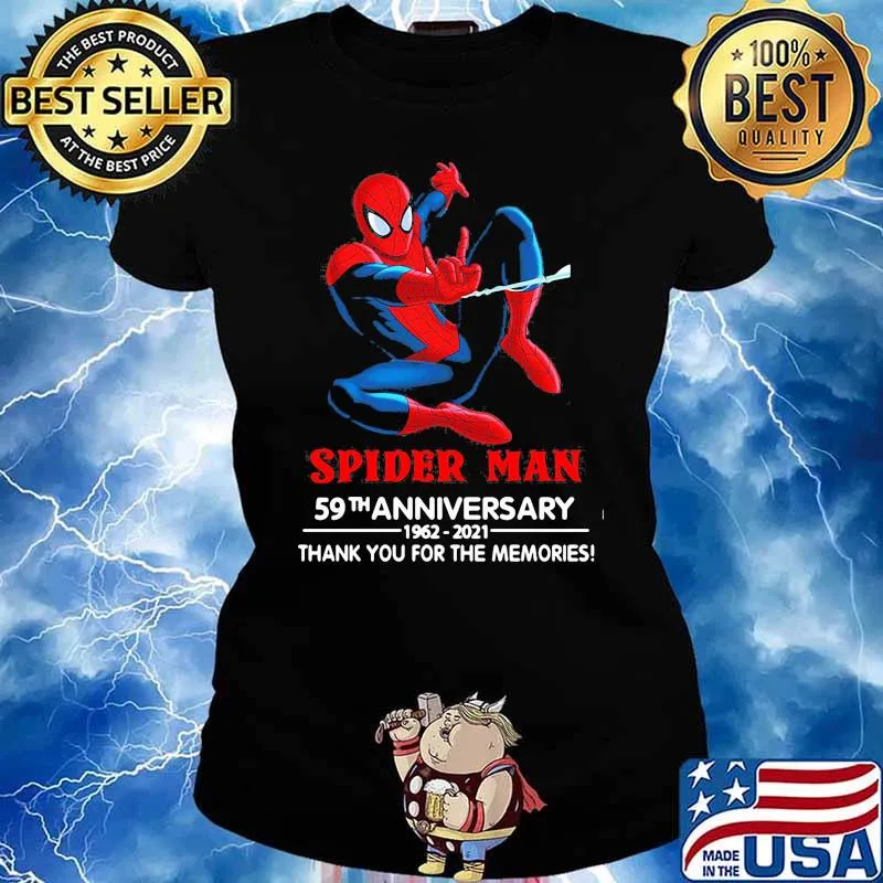 Spider man 59th anniversary 1962 2021 thank you for the memories Ladies tee