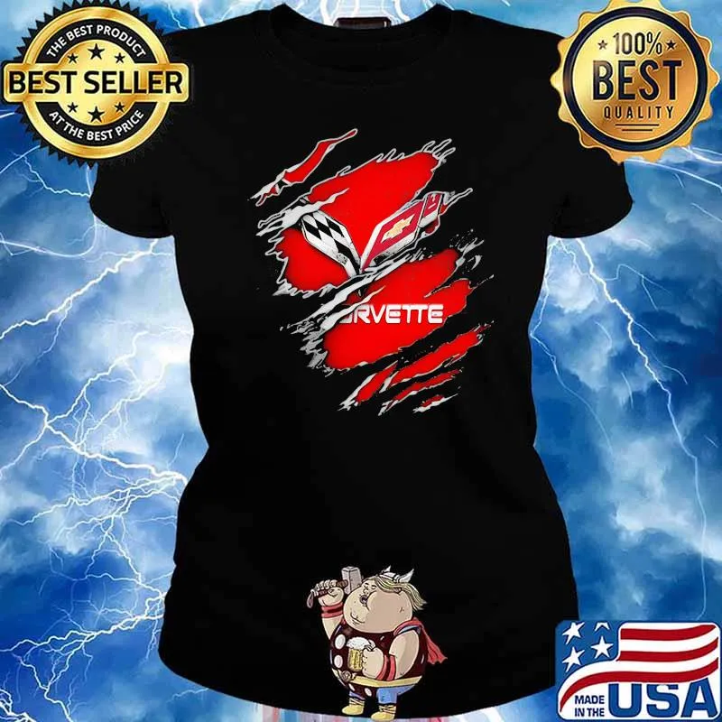 The Evolution Of The Chevrolet Corvette Logo Ladies tee