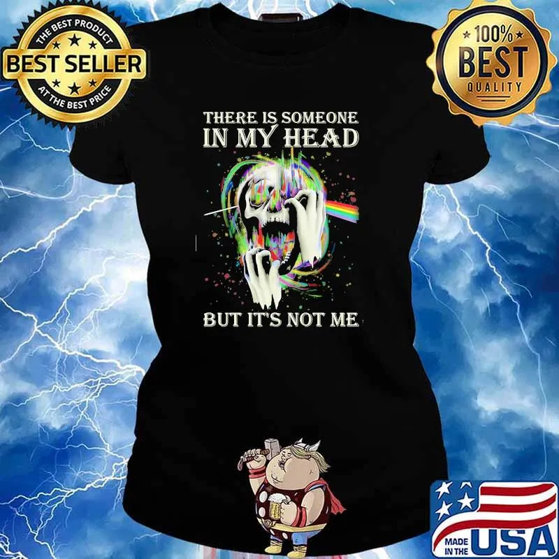 There is someone in my head but it's not me skull rainbow pink floyd Ladies tee