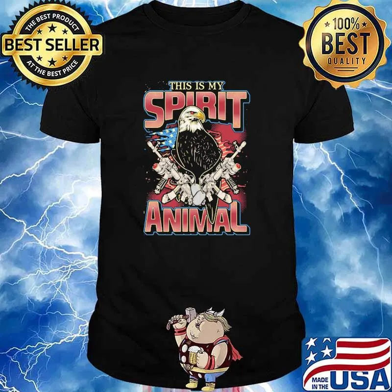 This Is Spirit Animal Eagle Gun American Flag Shirt