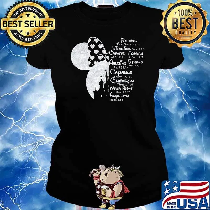 You are beautiful created enough amazing choeen minnie disney bling Ladies tee