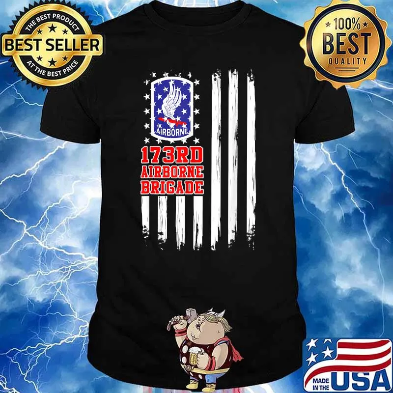 173rd Airborne Brigade American Flag T-Shirt