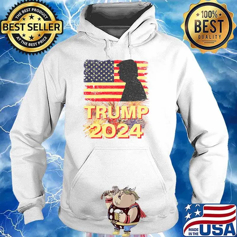 2024 Trump For President 4th of July Fireworks USA Flag Shirt Hoodie