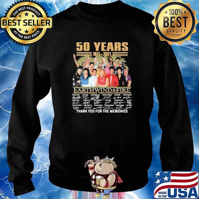 50 years 1971 2021 earth wind and fire thank you for the memories signature s Sweater