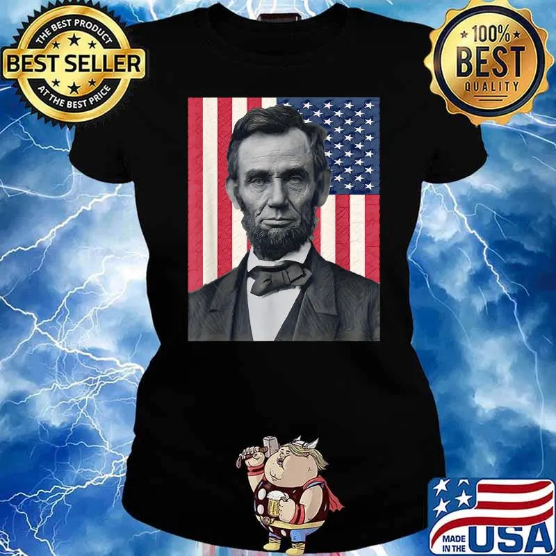 Abraham Abe Lincoln July 4th Holiday USA T-Shirt Ladies tee