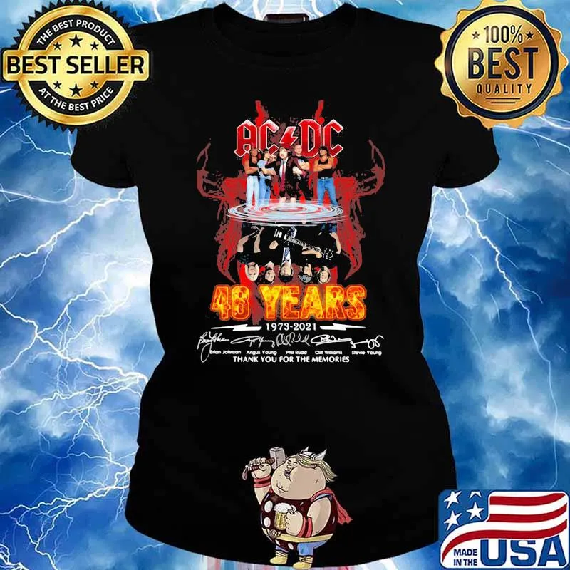AC DC 48 years 1973 2021hank you for the memories signature Ladies tee