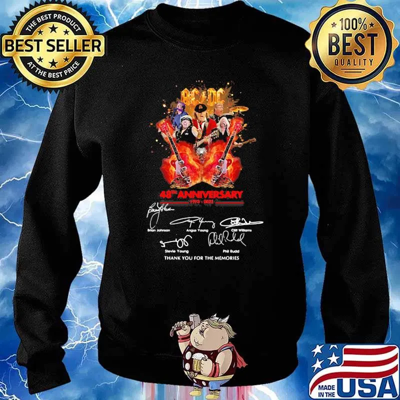 AC DC 48th anniversary 1973 2021 thank you for the memories signature Sweater