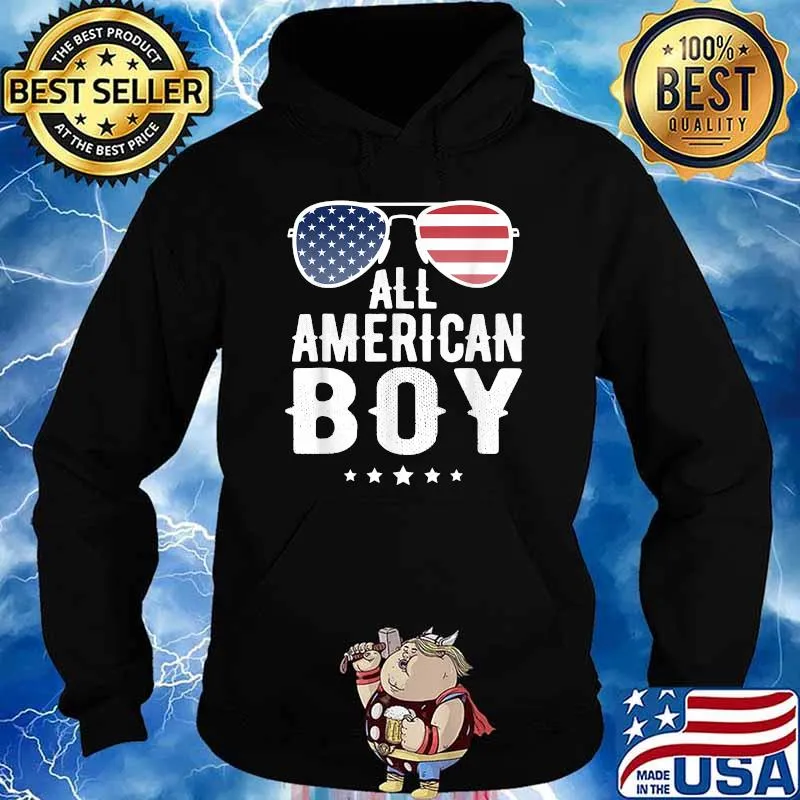 All American Boy 4th of July US Patriotic Sunglasses T-Shirt Hoodie