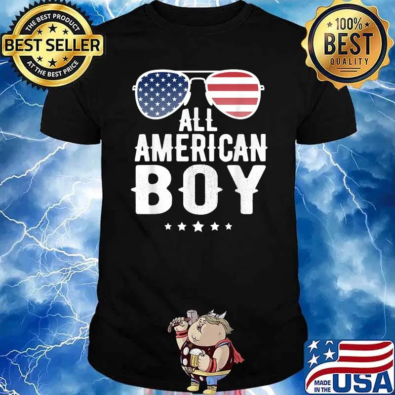 All American Boy 4th of July US Patriotic Sunglasses T-Shirt