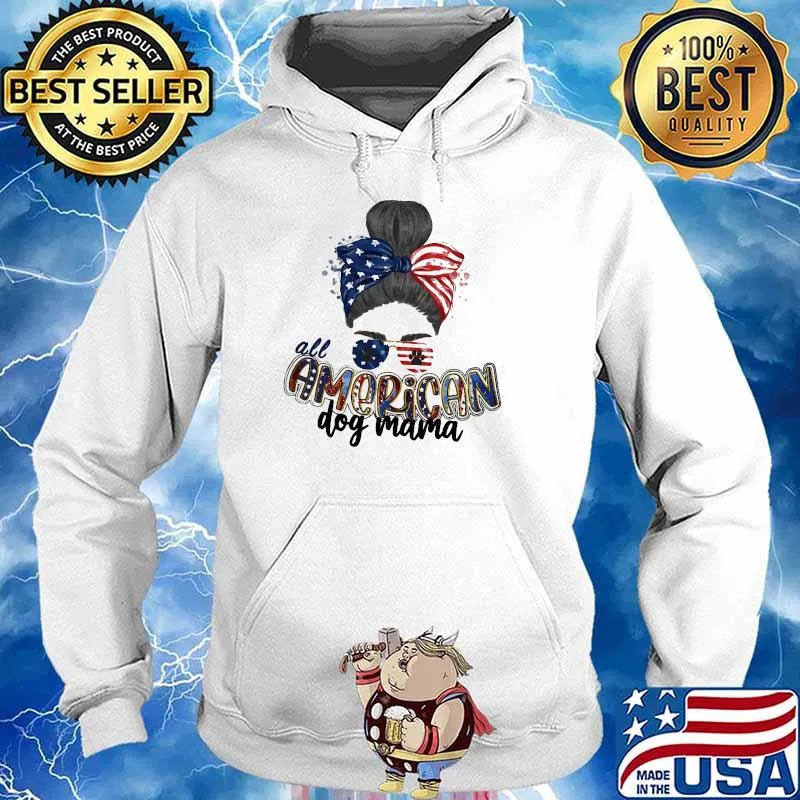 All American Dog Mama American Flag Shirt Hoodie