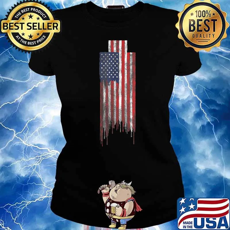 American Flag Grunge T-Shirt Ladies tee