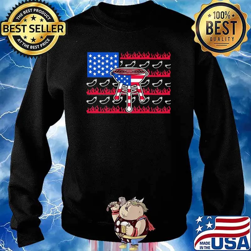 American Flag Hotdog Shirt Sweater