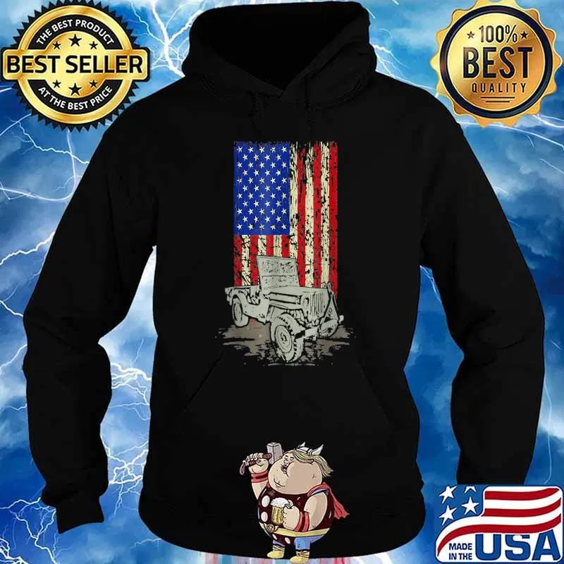 American Flag jeep american flag 4th of July T-Shirt Hoodie