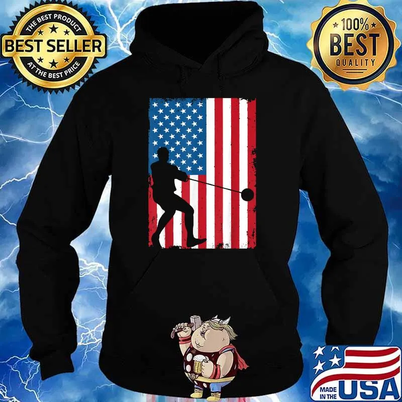 American Flag Vintage Sports T-Shirt Hoodie