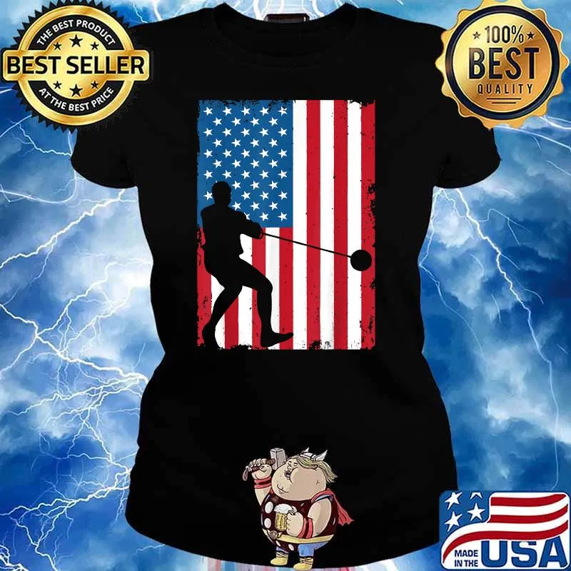 American Flag Vintage Sports T-Shirt Ladies tee