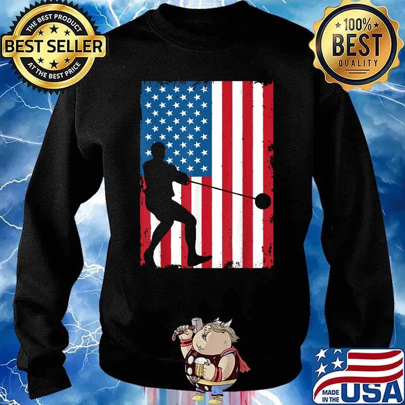 American Flag Vintage Sports T-Shirt Sweater
