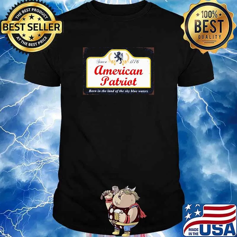American patriot since 1776 lion beer shirt
