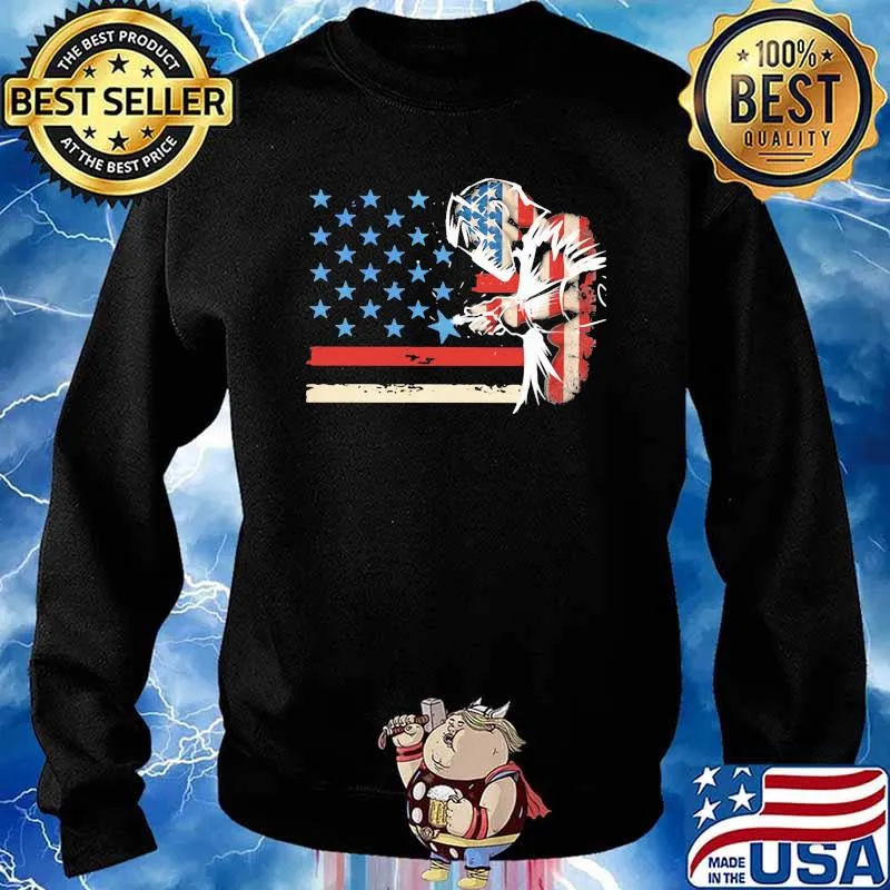 American Patriot Welder American Flag Shirt Sweater