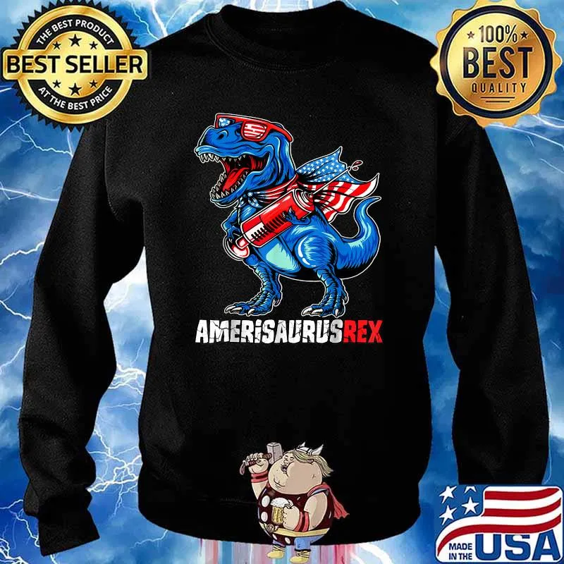 Amerisaurus Dinosaur T Rex 4th of July T-Shirt Sweater