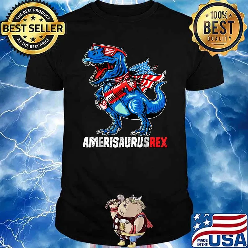 Amerisaurus Dinosaur T Rex 4th of July T-Shirt