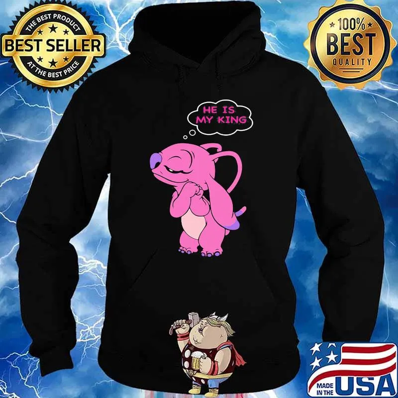 Angel stitch saying he is my king s Hoodie