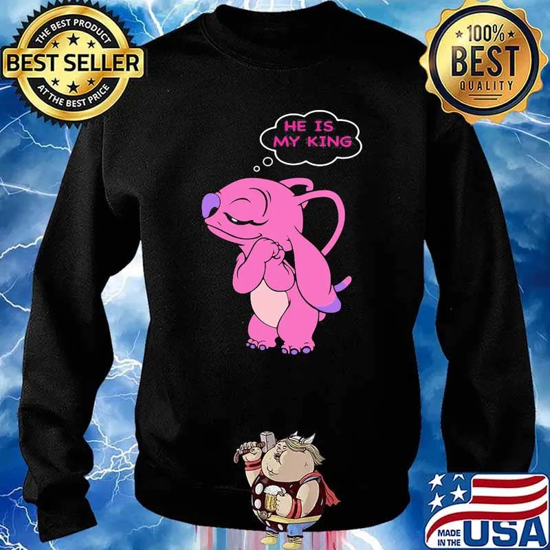 Angel stitch saying he is my king s Sweater