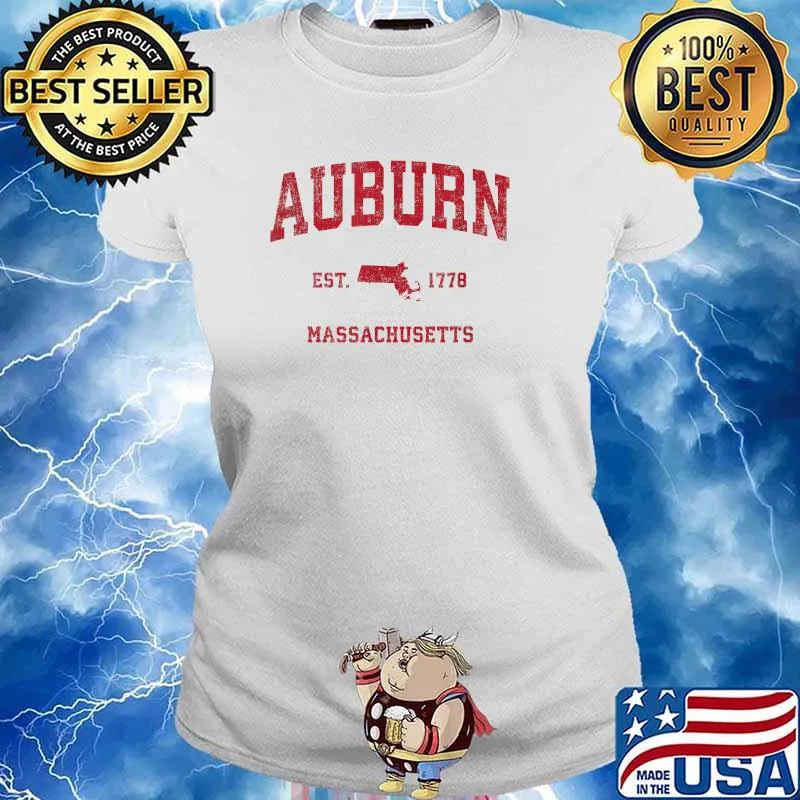Auburn Massachusetts 1778 MA Vintage Sports T-Shirt Ladies tee