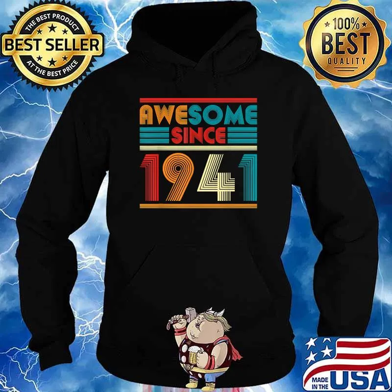 Awesome Since 1941 Vintage 80th Birthday T-Shirt Hoodie