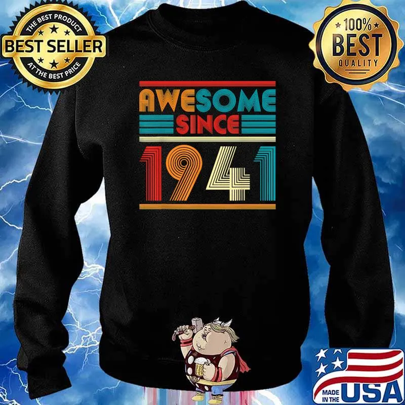 Awesome Since 1941 Vintage 80th Birthday T-Shirt Sweater