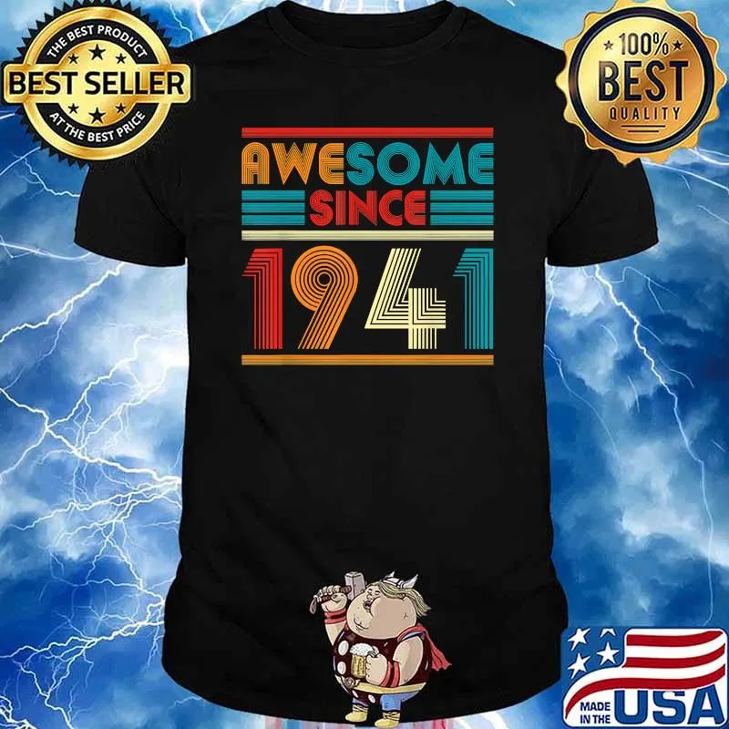 Awesome Since 1941 Vintage 80th Birthday T-Shirt